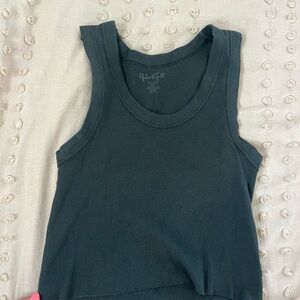 Brandy Melville Dark Green Ribbed Tank Top